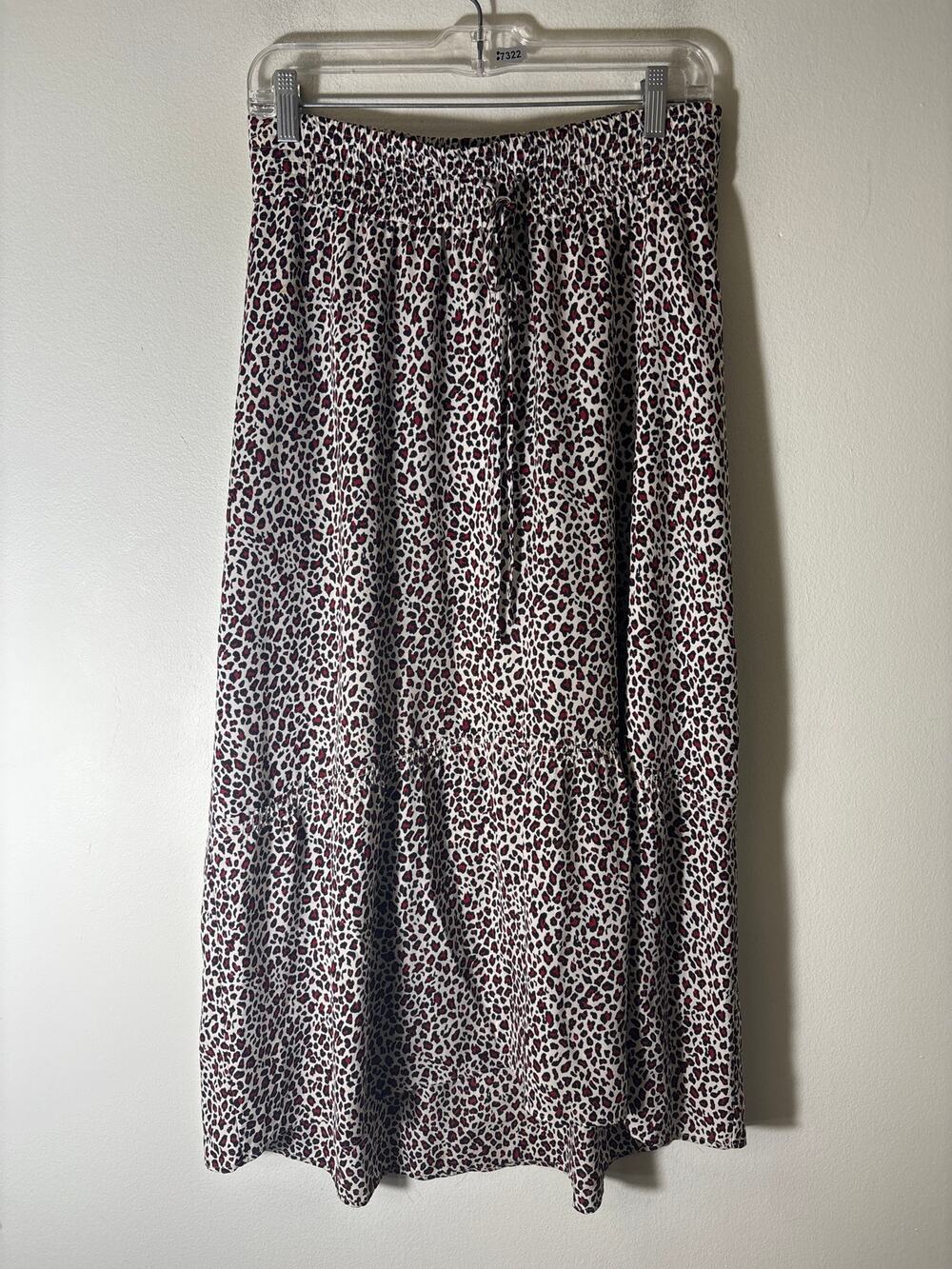 A.L.C. Red White Black Print Pull On Maxi Skirt Sz 4